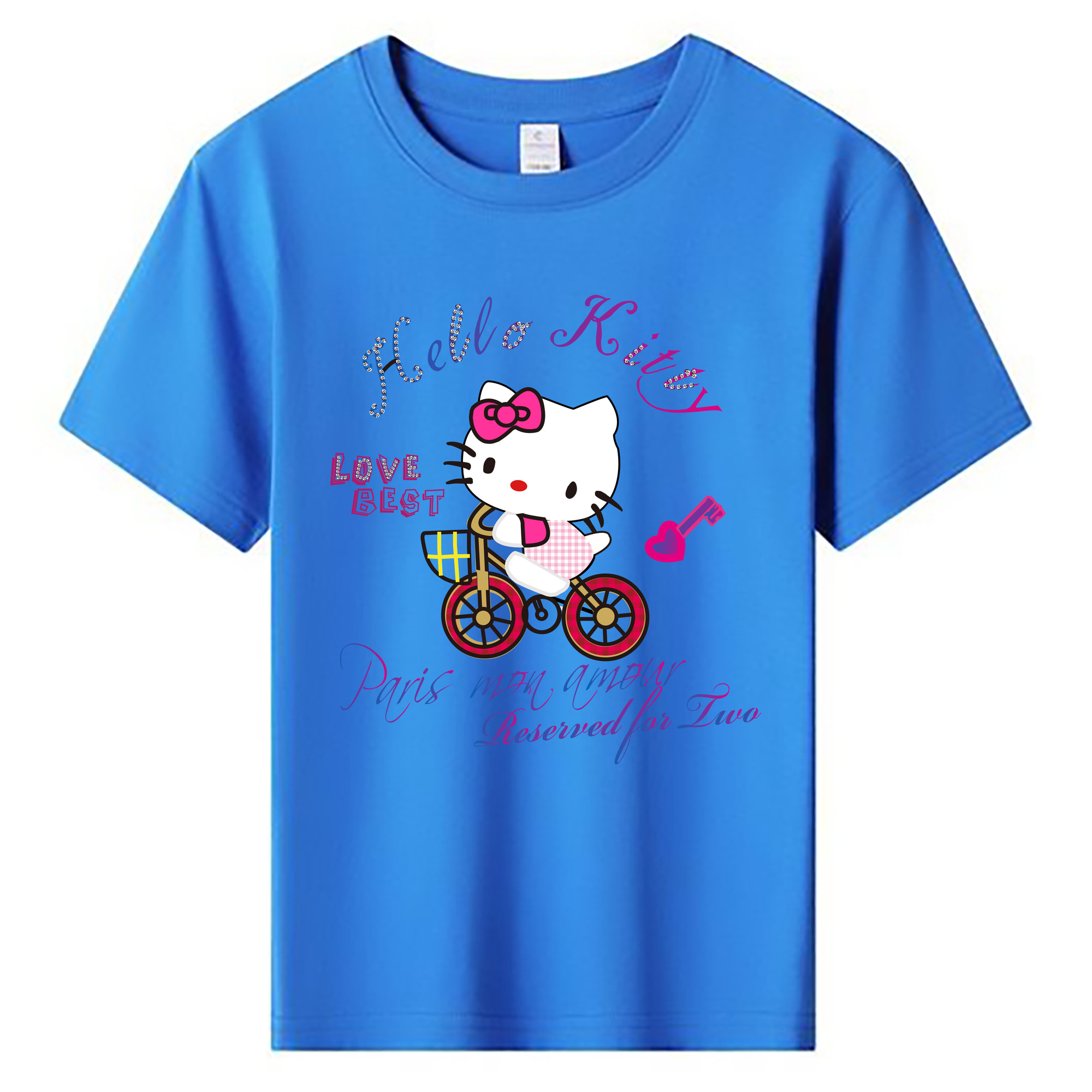 （画像用） Hello Kitty ハローキティ 綿100％キッズTシャツ（フロントプリント）